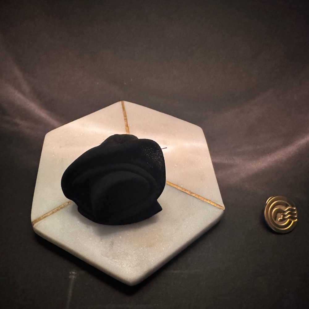 Black Chiffon Floral Brooch